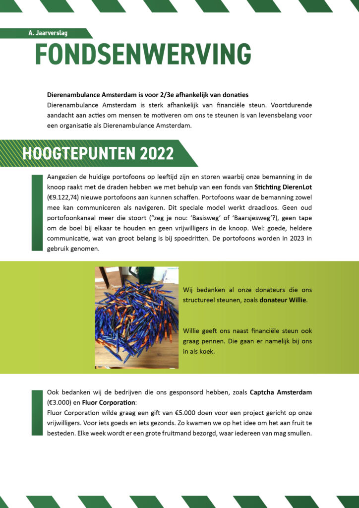 Jaarverslag Dierenambulance Amsterdam 202229
